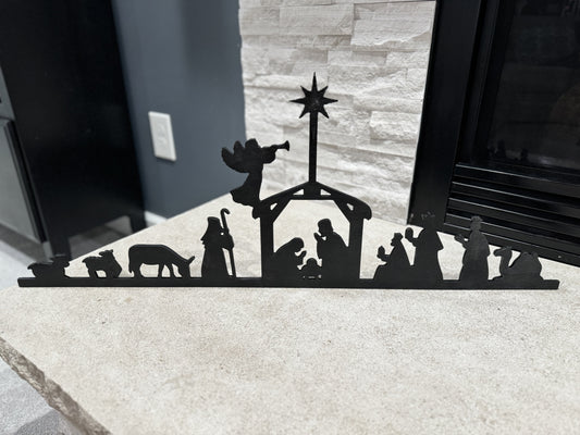 Black silhouette Nativity - Self Standing